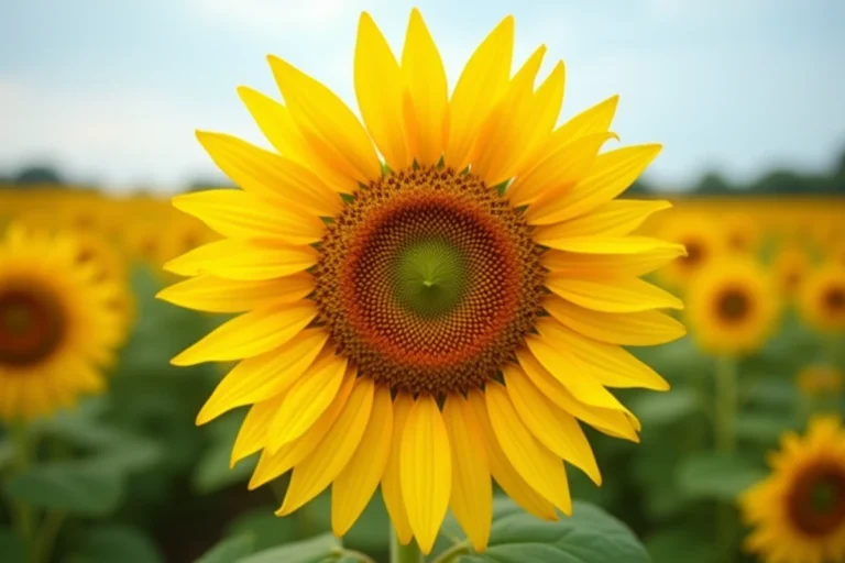 Fleur de tournesol en pleine floraison dans un champ ensoleillé, symbole de lumière et d'espoir